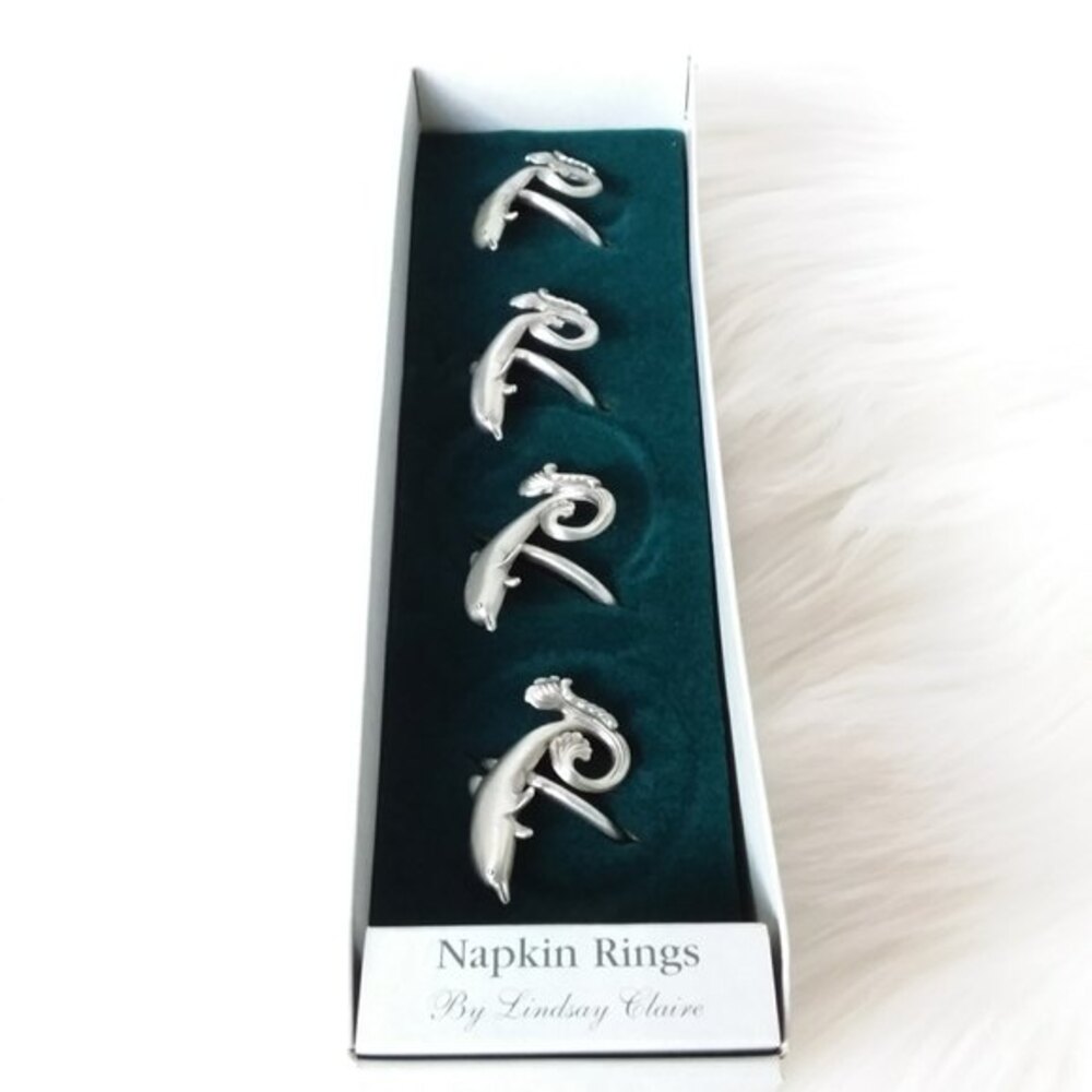 Lindsay Claire Designs Dolphin Napkin Rings Set of 4